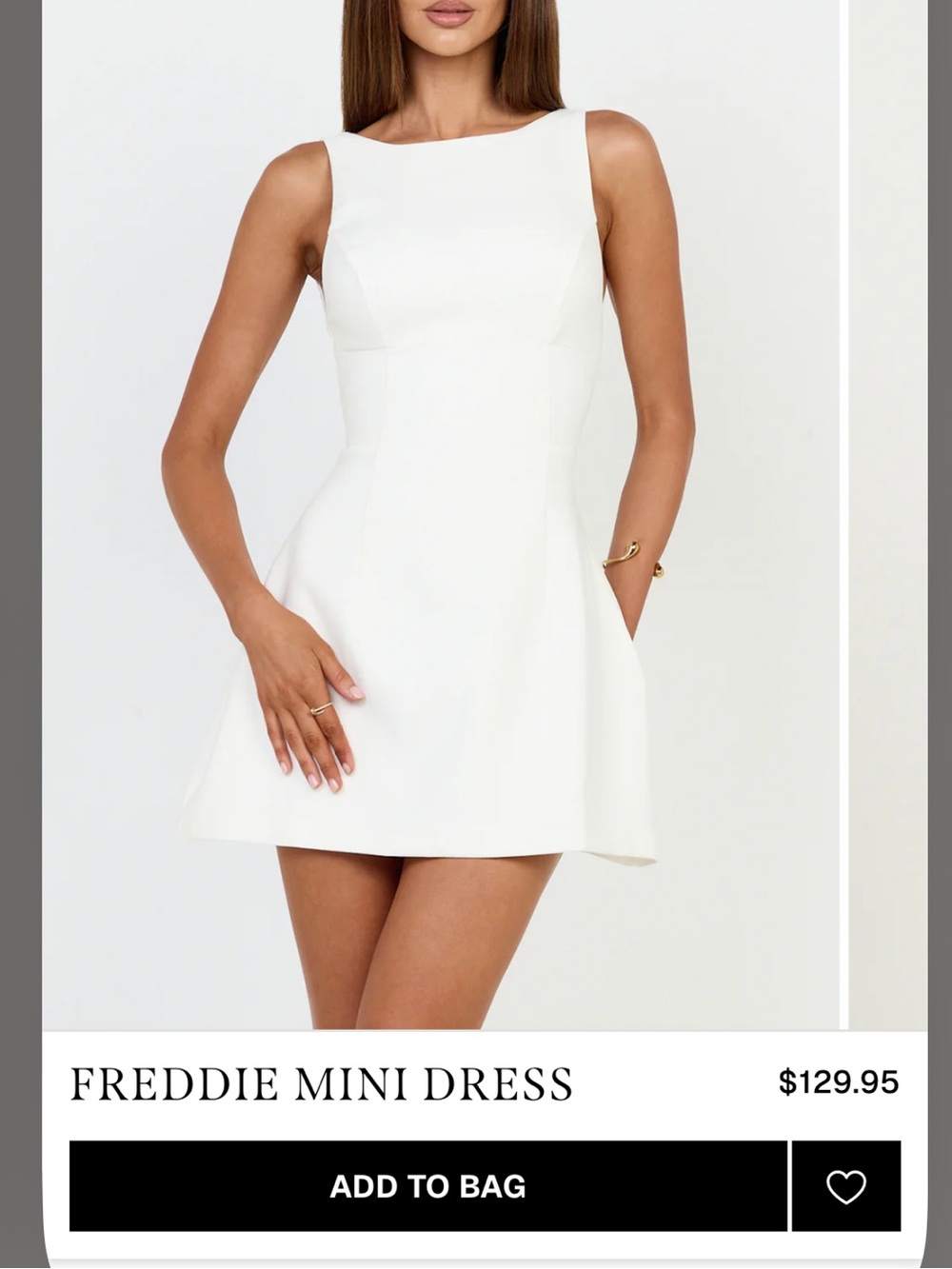 NEW Freddie Mini Sleeveless White A-Line Dress Size 12 L